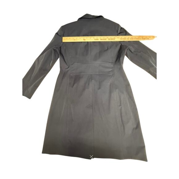 NEW!! "ANN TAYLOR" Black Trench Coat SZ XL 14P Button Up Old Money Classy Goth - Picture 16 of 16